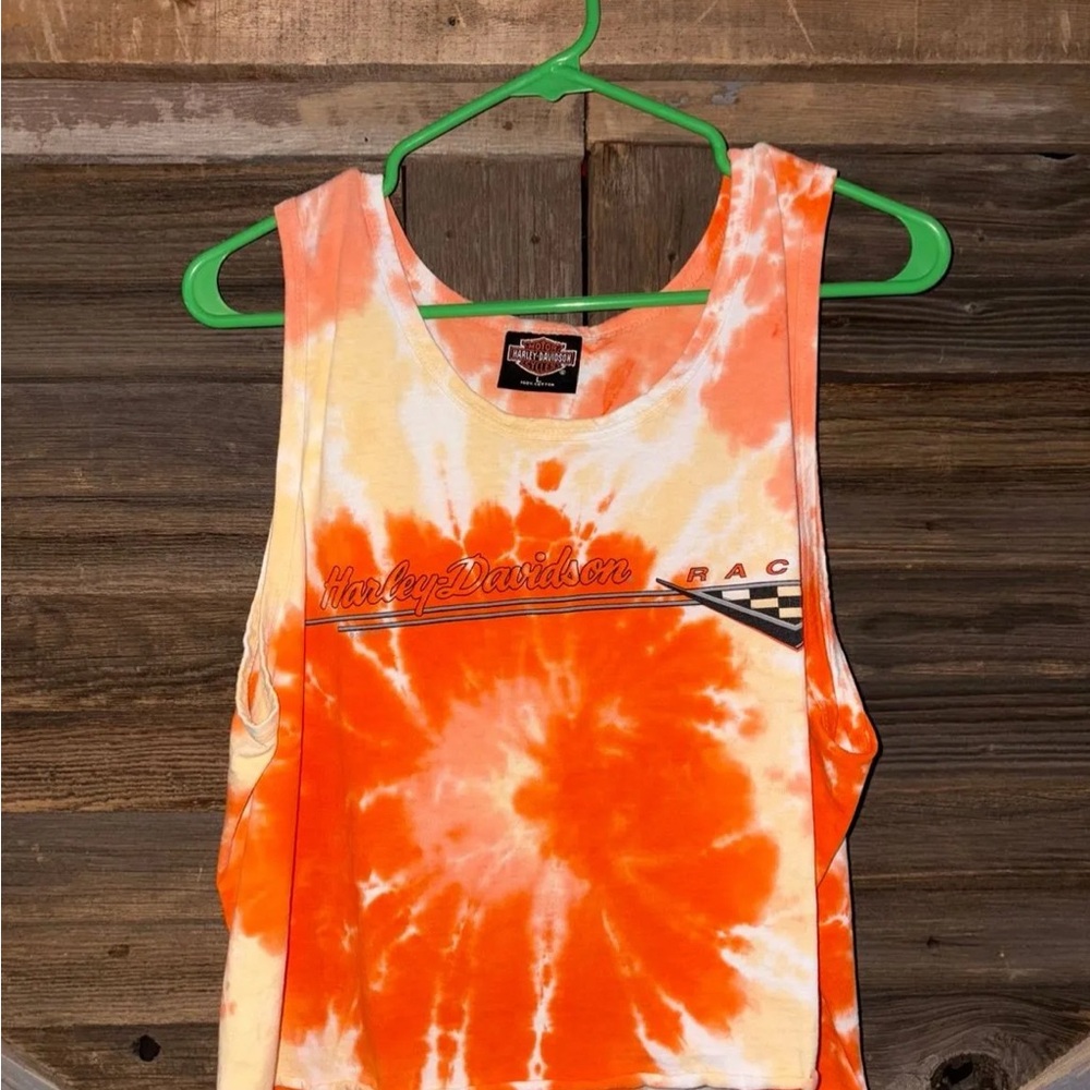 Harley-Davidson Orange and White Tank Top